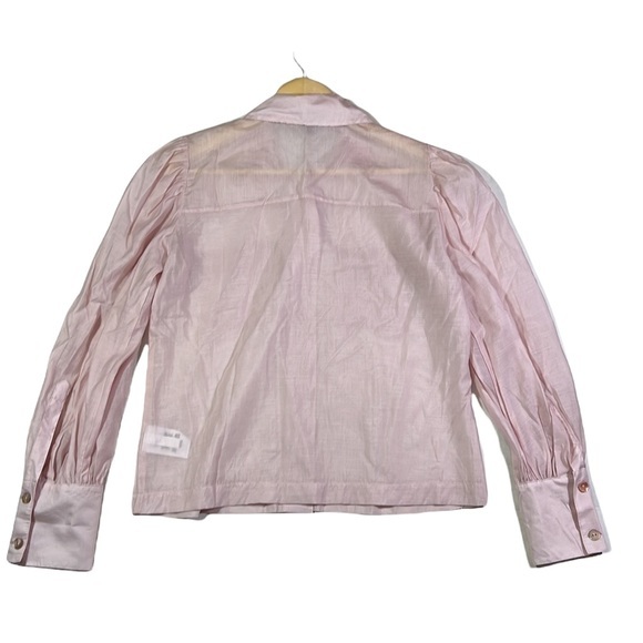 Express Light Pink Two Pocket Balloon Sleeve Button Down Shirt - Picture 5 of 10